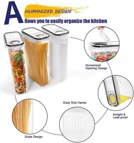 img 2 attached to Praki 8PCS Airtight Food Storage Containers Set - Organize Your Kitchen Pantry with BPA-Free Cereal Containers, Perfect for Flour and Cereal - Includes Marker & Labels, Black (2.8L)