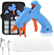 rechargeable cordless glue gun kit - mini wireless hot glue gun with case, stand & 30pcs sticks for crafts, decorations, small diy projects at school, home, quick repairs and office artistic creation logo