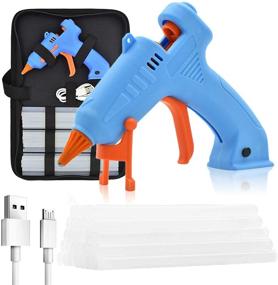 img 4 attached to Rechargeable Cordless Glue Gun Kit - Mini Wireless Hot Glue Gun with Case, Stand & 30pcs Sticks for Crafts, Decorations, Small DIY Projects at School, Home, Quick Repairs and Office Artistic Creation