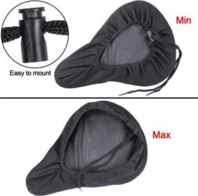 img 1 attached to 🚴 Waterproof Gel Bike Seat Cover for Men - Black | Padded Bicycle Saddle Cushion with Water & Sun Resistant Cover