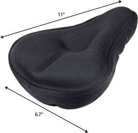 img 3 attached to 🚴 Waterproof Gel Bike Seat Cover for Men - Black | Padded Bicycle Saddle Cushion with Water & Sun Resistant Cover