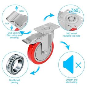 img 3 attached to 🔒 GloEra Swivel Caster Capacity Lockable Material Handling Equipment