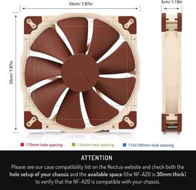 img 1 attached to 🔇 Noctua NF-A20 FLX, высококачественный бесшумный вентилятор, 3-контактный (200x30мм, коричневый)