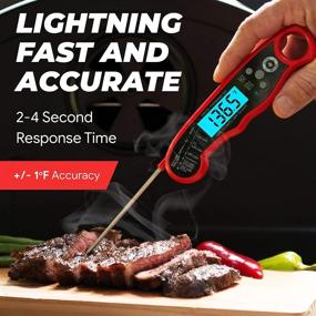 img 1 attached to Alpha Grillers Instant Read Meat Thermometer - Best Waterproof Ultra Fast Thermometer with Backlight &amp; Calibration. Digital Food Probe for Kitchen, Outdoor Grilling, BBQ, and Cooking.