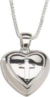 🌟 sacred symbolism meets elegance: girl's sterling silver cross heart locket necklace logo