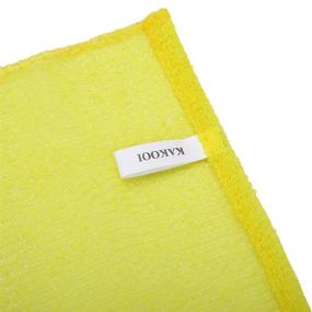 img 3 attached to 🧼 Long Nylon Exfoliating Bath Cloth/Towel Set - 3 Pack, Blue, Yellow, and Pink - Magic Shower Washcloth for Smooth Body, 35 Inches
