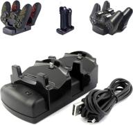🎮 kailisen playstation 3 controller charger ps3 / ps3 move / ps4 docking charging station with usb cable, [dual slot] removable charger stand docking station for playstation gaming controllers logo