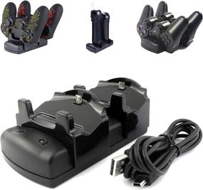 img 4 attached to 🎮 Kailisen PlayStation 3 Controller Charger PS3 / PS3 Move / PS4 Docking Charging Station with USB Cable, [Dual Slot] Removable Charger Stand Docking Station for PlayStation Gaming Controllers