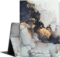 feams pu leather ipad 10.2 case 2021 2020 2019: stylish marble flip stand cover for ipad 9th/8th/7th gen 10.2 inch tablet logo