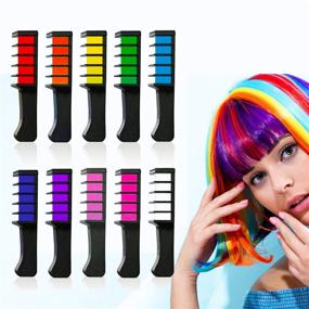 img 4 attached to J.K-Toys Hair Chalk for Girls: A Fun 10-Color Temporary Hair Color Comb Set for Ages 3-12 - Perfect Birthday Gift & Party Favor (Multicolor)