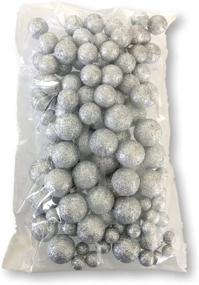 img 1 attached to 🎉 Silver Iridescent Foam Balls - Glittered Vase Filler Set - Table Scatter Decor - Silver Party Decorations - Assorted Sizes - Silvery Snow Balls