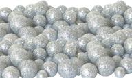 🎉 silver iridescent foam balls - glittered vase filler set - table scatter decor - silver party decorations - assorted sizes - silvery snow balls logo