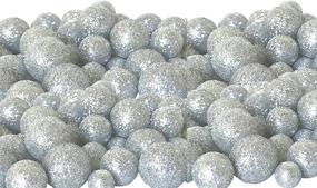 img 3 attached to 🎉 Silver Iridescent Foam Balls - Glittered Vase Filler Set - Table Scatter Decor - Silver Party Decorations - Assorted Sizes - Silvery Snow Balls