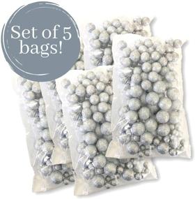 img 2 attached to 🎉 Silver Iridescent Foam Balls - Glittered Vase Filler Set - Table Scatter Decor - Silver Party Decorations - Assorted Sizes - Silvery Snow Balls