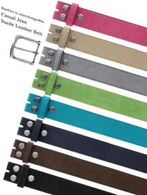 img 1 attached to Men's Casual Suede Leather Belt - Enhancing Your Accessory Collection