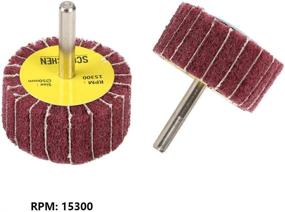 img 3 attached to 🔧 Premium Abrasive Flap Wheel Sander Set - 5 Pack: 2"x1" x 1/4" Shank Mounted Non-woven Interleaves for Drill, Multiple Grit Options (40/60/80x2/120), High Performance