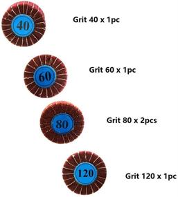 img 1 attached to 🔧 Premium Abrasive Flap Wheel Sander Set - 5 Pack: 2"x1" x 1/4" Shank Mounted Non-woven Interleaves for Drill, Multiple Grit Options (40/60/80x2/120), High Performance