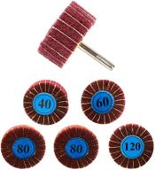 🔧 premium abrasive flap wheel sander set - 5 pack: 2"x1" x 1/4" shank mounted non-woven interleaves for drill, multiple grit options (40/60/80x2/120), high performance logo