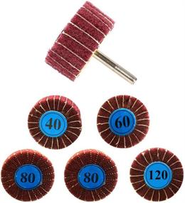 img 4 attached to 🔧 Premium Abrasive Flap Wheel Sander Set - 5 Pack: 2"x1" x 1/4" Shank Mounted Non-woven Interleaves for Drill, Multiple Grit Options (40/60/80x2/120), High Performance