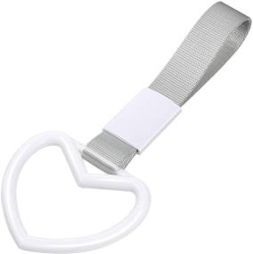 img 3 attached to 4 Pieces Tsurikawa Ring Heart-Shaped Car Hand Strap Decorative Warning Loops Rear Bumper Warning Ring For Car Interior Exterior Decoration (White)