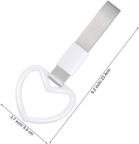 img 2 attached to 4 Pieces Tsurikawa Ring Heart-Shaped Car Hand Strap Decorative Warning Loops Rear Bumper Warning Ring For Car Interior Exterior Decoration (White)