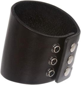 img 2 attached to Inch-Tanned Leather Wristband Bracelet - Stylish Men's Accessory in Belt Category