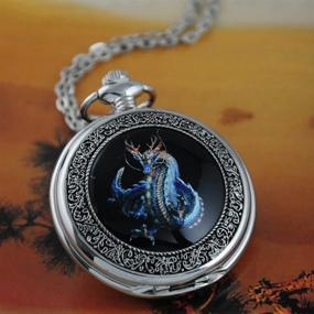 img 3 attached to Exquisite VIGOROSO Steampunk Dragon Painting Watches: A Timepiece with an Artistic Twist