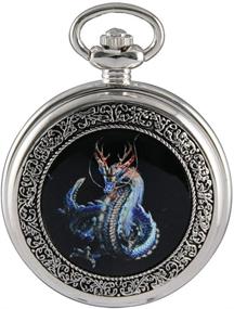 img 4 attached to Exquisite VIGOROSO Steampunk Dragon Painting Watches: A Timepiece with an Artistic Twist