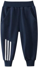 img 1 attached to 👖 HILEELANG 2-Pack Toddler Boy Sweatpants: Cotton Casual Active Playwear for Kids