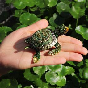 img 1 attached to 🐢 Waltz&amp;F Diamond Turtles Hinged Trinket Box Green - Hand-painted Animal Figurine for Collection