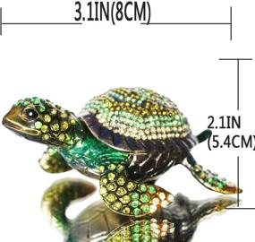 img 3 attached to 🐢 Waltz&amp;F Diamond Turtles Hinged Trinket Box Green - Hand-painted Animal Figurine for Collection