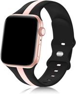 👟 стильный и прочный дизайнерский спортивный браслет для apple watch series 7/6/5/4/3/2/1/se - черный розовый, совместимый с браслетами iwatch 38 мм 40 мм 41 мм для мужчин и женщин. логотип