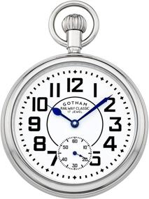 img 4 attached to Gotham Silver Tone Mechanical Railroad Watch - A Timeless Classic