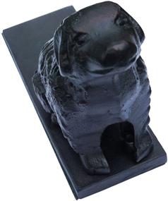 img 2 attached to 🐶 Lulu Decor Black Cast Iron Dog Door Stopper Doorstops Weighting 5lbs