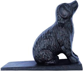 img 4 attached to 🐶 Lulu Decor Black Cast Iron Dog Door Stopper Doorstops Weighting 5lbs