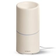 vitruvi stay diffuser: ultrasonic essential 🏢 oil aromatherapy for large rooms, matte metal finish logo