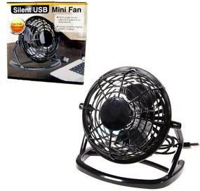 img 4 attached to Compact USB Desktop Fan: Portable Mini Air Cooling Silent for PC Laptop Notebook - Black