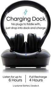 img 1 attached to 🎧 Wireless Over-Ear TV Headphones with Charging Dock - 2.4GHz RF TV Headset, Extended 330ft Range, Digital Optical Input, Lightweight & Extra Padding for Supreme Comfort, Quick Setup, Battery Life of 6 Hours