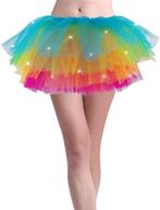 cidyrer neon led rainbow tutu skirt: light up women's tutus for a dazzling effect! logo