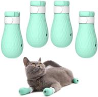 🐾 asocea anti-scratch cat foot shoes - silicone pet grooming scratching restraint booties for home bathing, shaving, and treatment - 4 pcs logo