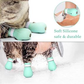 img 1 attached to 🐾 ASOCEA Anti-Scratch Cat Foot Shoes - Silicone Pet Grooming Scratching Restraint Booties for Home Bathing, Shaving, and Treatment - 4 PCS