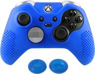 🎮 enhance your gaming experience with extremerate soft anti-slip silicone controller cover skins thumb grips caps protective case for microsoft xbox one elite dark blue logo