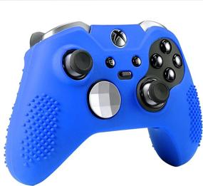 img 1 attached to 🎮 Enhance Your Gaming Experience with eXtremeRate Soft Anti-Slip Silicone Controller Cover Skins Thumb Grips Caps Protective Case for Microsoft Xbox One Elite Dark Blue