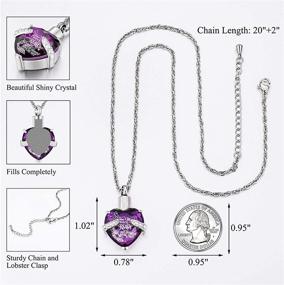 img 3 attached to 💎 Stainless Steel Birthstone Keepsake Ashes Necklace - Crystal Ashes Necklace for Human Pet, Heart-Shaped Ashes Jewelry
