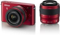 nikon 1 j1 10.1 mp hd digital camera system with 10-30mm and 30-110mm vr nikkor lenses (red): top-quality photography equipment logo