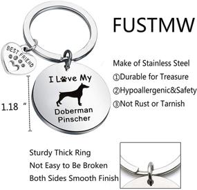 img 2 attached to 🐾 FUSTMW Doberman Pinscher Gifts - Love My Doberman Pinscher Keychain, Dog Trainer & Owner Jewelry, Animal Lover Gift, Dog Rescue
