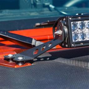 img 3 attached to ALAVENTE Jeep Wrangler JK Hood Light Bar Mount Kit for 2007-2017 (2DR) / JKU (4DR), 22" Straight Light Bar Hood Mount Brackets (Pair, Black)