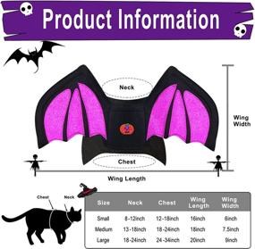 img 3 attached to 🎃 Azuza Halloween Dog Costume: LED Pumpkin Bat Wings for Cats & Dogs - Funny Cosplay Apparel for Halloween Party - 3 Sizes (Small to Large)