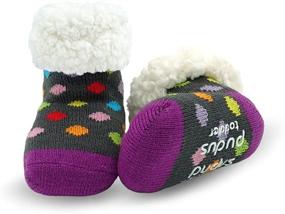 img 2 attached to 🧦 Pudus Cozy Kids & Toddler Slipper Socks: Non-Slip Grippers & Warm Fleece Lining