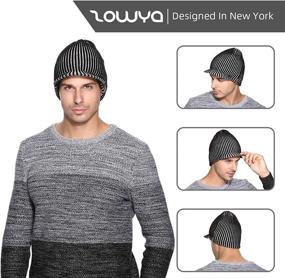 img 3 attached to 🧣 Warm and Stylish Zowya Winter Visor Beanie Hat for Men & Women - Billed Skull Cap with Knit Brim, Vintage Contrast Color